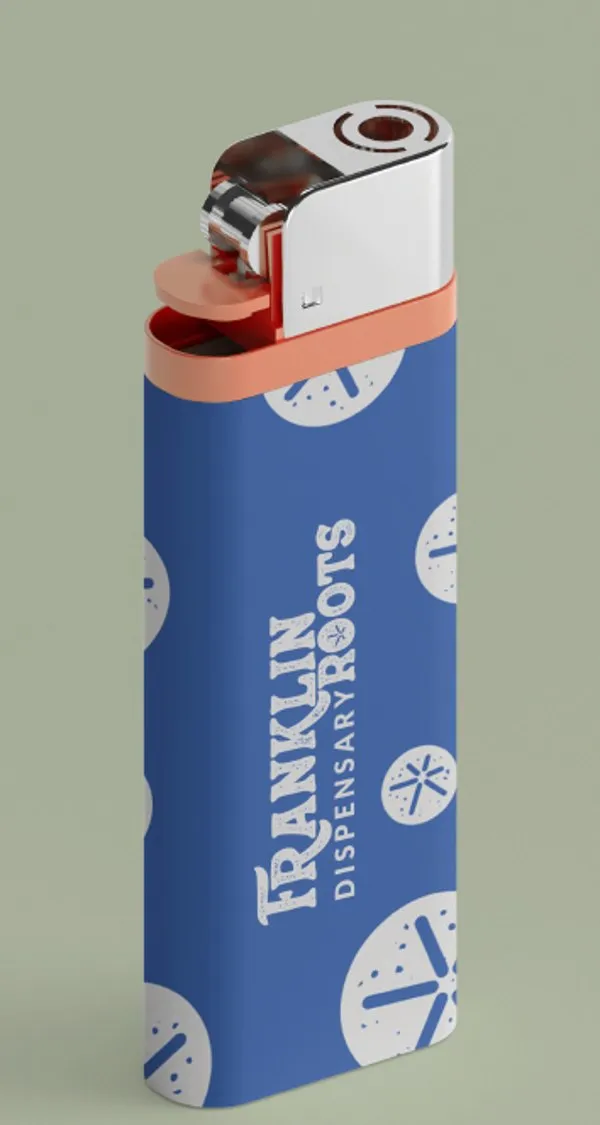 Franklin Roots branded lighter accessory in brand blue