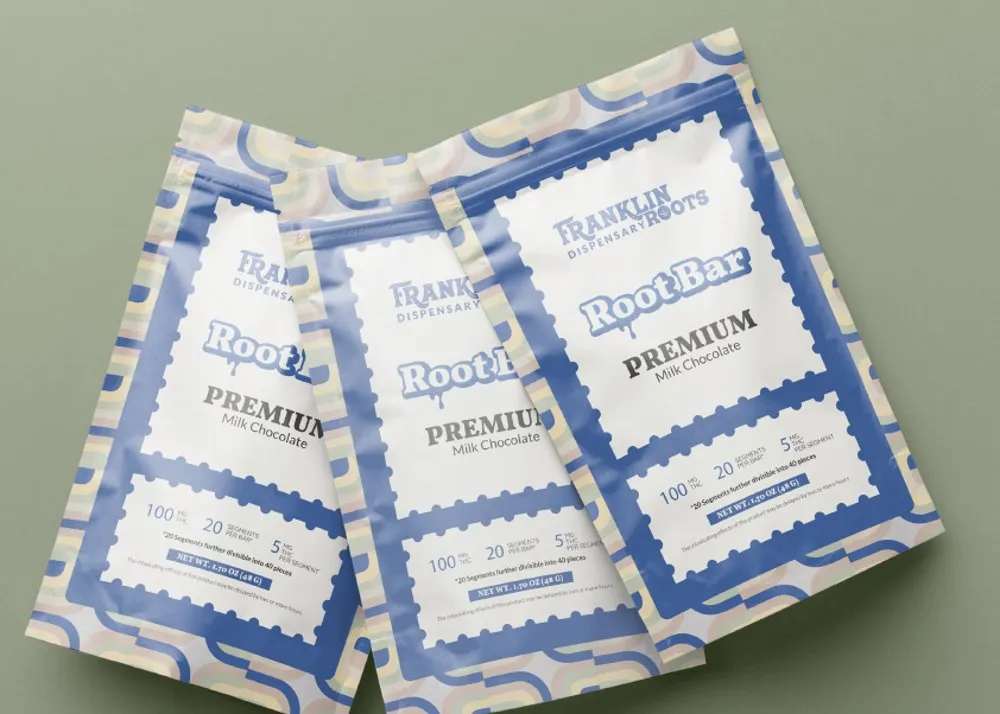 Franklin Roots Root Bar premium chocolate signature product packaging